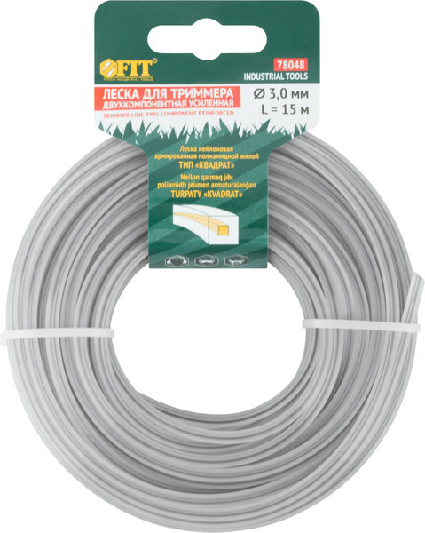 Изображение товара Леска для триммера FIT Квадрат 3.0мм / 78048 (15м)