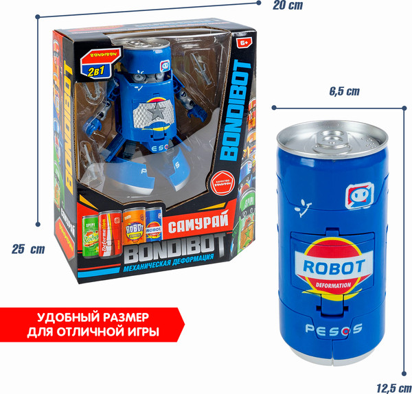 Изображение товара Игрушка-трансформер Bondibon Самурай / ВВ6270 (синий)