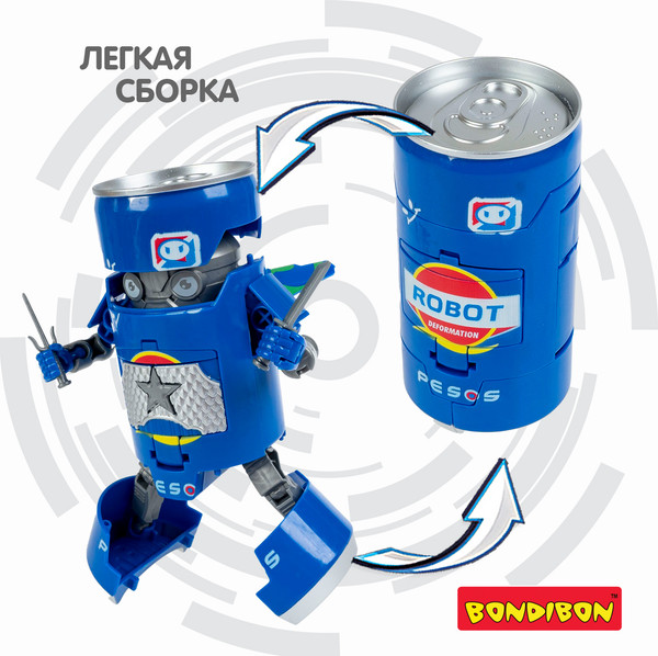 Изображение товара Игрушка-трансформер Bondibon Самурай / ВВ6270 (синий)