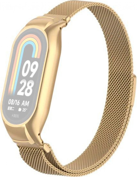 Изображение товара Ремешок для фитнес-трекера Rumi Milanese Loop для Xiaomi Smart Band 8/9 (белое золото)