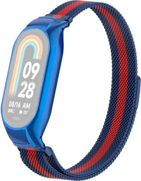 Изображение товара Ремешок для фитнес-трекера Rumi Milanese Loop для Xiaomi Smart Band 8/9 (синий/красный)