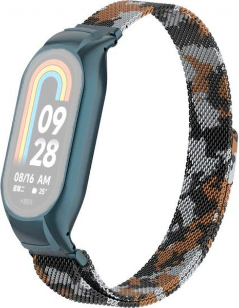 Изображение товара Ремешок для фитнес-трекера Rumi Milanese Loop для Xiaomi Smart Band 8/9 (армейский серый)
