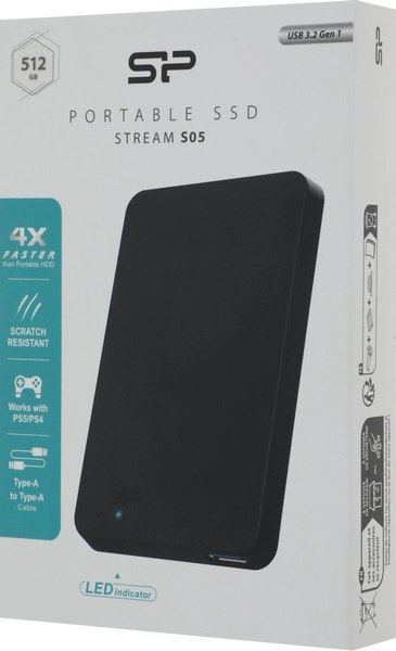 Изображение товара Внешний жесткий диск Silicon Power Stream S05 512GB (SP512GBPSDS05SAK)