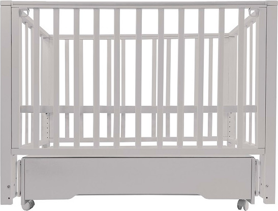 Изображение товара Детская кроватка INDIGO Norden универсальный маятник+колеса, ящик (массив березы, кашемир)