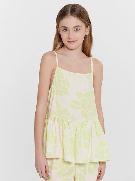 Изображение товара Комплект детской одежды Mark Formelle 197733 (р.122-60, зеленые пионы на молочном)