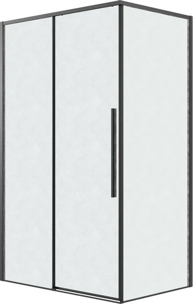 Изображение товара Душевой уголок Grossman Galaxy 100х100х195 / 120.K33.01.1010.21.02 (черный матовый/шиншилла стекло)