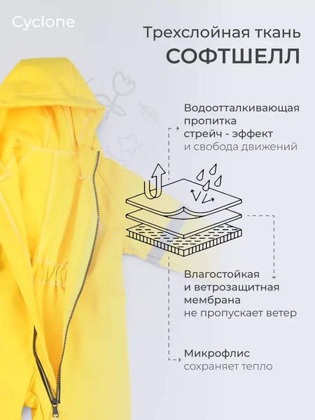 Изображение товара Комбинезон для малышей Rant Cyclone / 157-92 (Sunny Yellow, р.92)