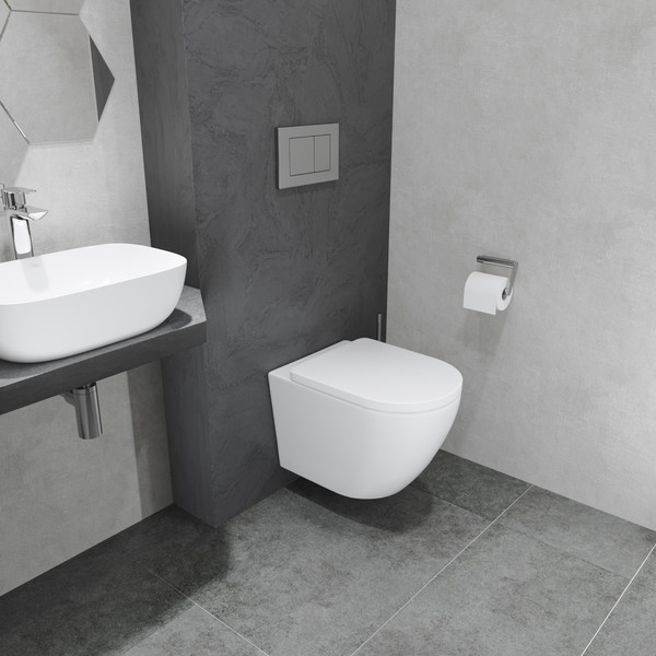 Изображение товара Унитаз подвесной с инсталляцией Lauter Vortex 2110830 + GROHE Rapid SL 38721001 с кнопкой (овальная, хром)