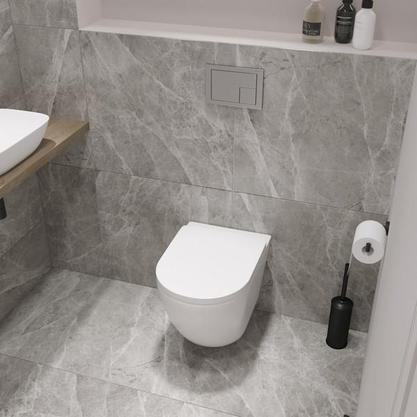 Изображение товара Унитаз подвесной с инсталляцией Lauter Vortex 2110830 + GROHE Rapid SL 38721001 с кнопкой (овальная, хром)