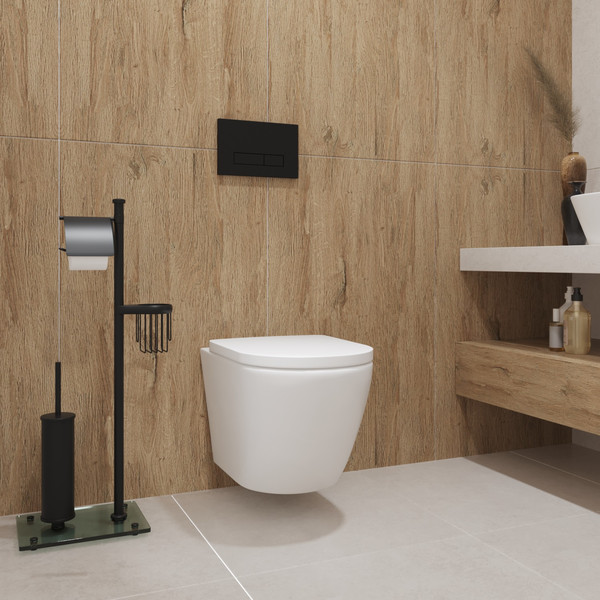 Изображение товара Унитаз подвесной с инсталляцией Lauter Vortex 2110830 + GROHE Rapid SL 39504000 с кнопкой (округлая, хром)
