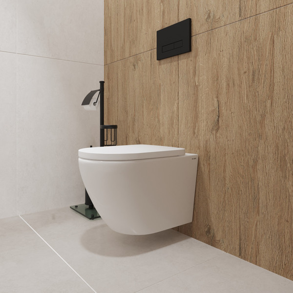 Изображение товара Унитаз подвесной с инсталляцией Lauter Vortex 2110830 + GROHE Rapid SL 39504000 с кнопкой (округлая, хром)