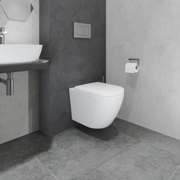 Изображение товара Унитаз подвесной с инсталляцией Lauter Vortex 2110830 + GROHE Rapid SL 39504000 с кнопкой (округлая, хром)