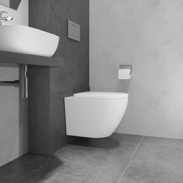 Изображение товара Унитаз подвесной с инсталляцией Lauter Vortex 2110830 + GROHE Rapid SL 39504000 с кнопкой (округлая, хром)