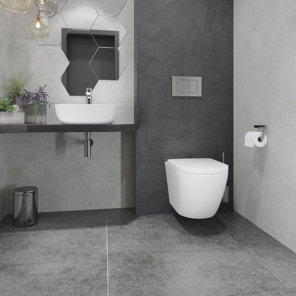 Изображение товара Унитаз подвесной с инсталляцией Lauter Vortex 2110830 + GROHE Rapid SL 39504000 с кнопкой (округлая, хром)
