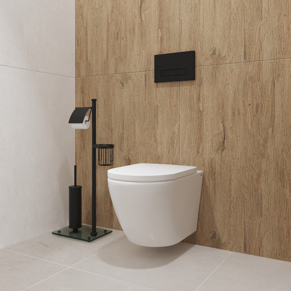 Изображение товара Унитаз подвесной с инсталляцией Lauter Vortex 2110830 + GROHE Rapid SL 39504000 с кнопкой (округлая, хром)