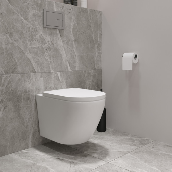 Изображение товара Унитаз подвесной с инсталляцией Lauter Vortex 2110830 + GROHE Rapid SL 39504000 с кнопкой (округлая, хром)