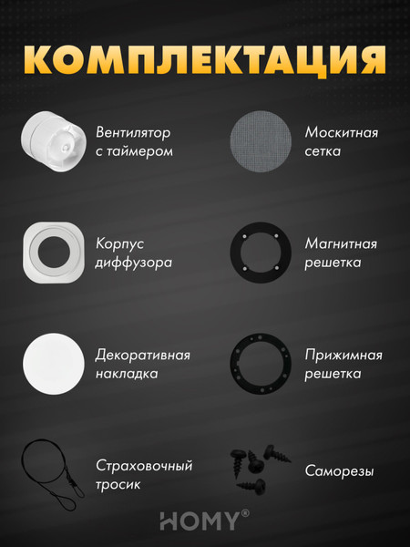 Изображение товара Вентилятор накладной Homy Air A100WT