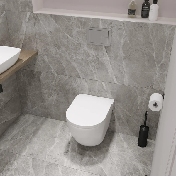 Изображение товара Унитаз подвесной с инсталляцией Lauter Vortex 2110830+GROHE Rapid SL 38721001+37131000 с кнопкой (овальная, хром)