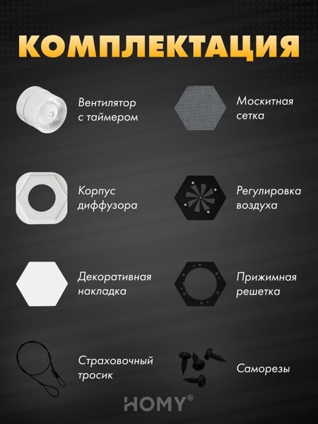 Изображение товара Вентилятор накладной Homy Air AH100WTS