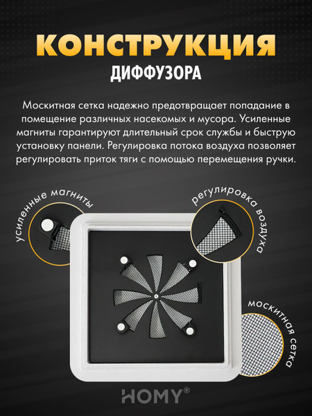 Изображение товара Решетка вентиляционная Homy Air AS125WR