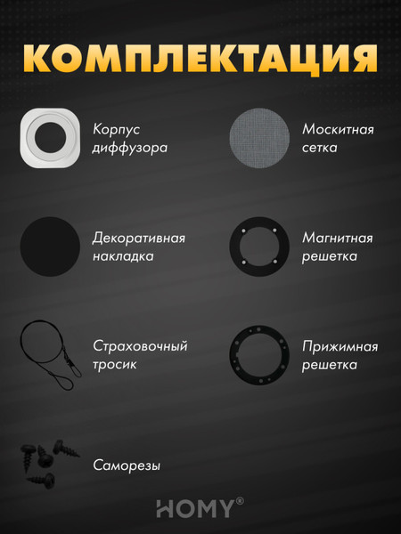 Изображение товара Решетка вентиляционная Homy Air A100B