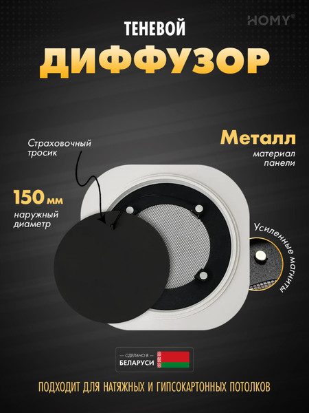 Изображение товара Решетка вентиляционная Homy Air A100B