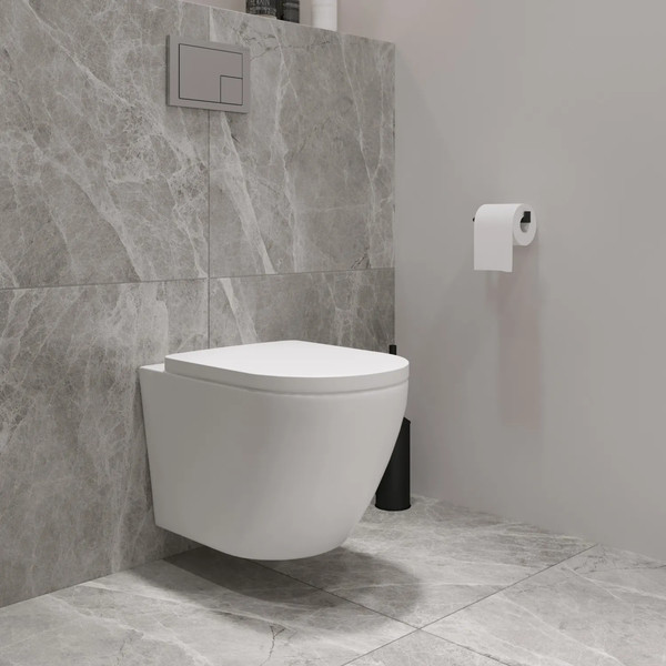 Изображение товара Унитаз подвесной с инсталляцией Lauter Vortex 2110830+GROHE Solido 38811KF0+37131000 с кнопкой (прямоугольная, черный)