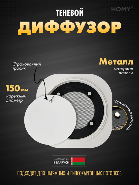 Изображение товара Решетка вентиляционная Homy Air A100W