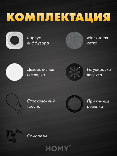 Изображение товара Решетка вентиляционная Homy Air A100WR