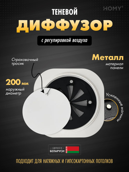 Изображение товара Решетка вентиляционная Homy Air A125WR