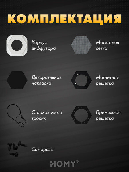 Изображение товара Решетка вентиляционная Homy Air AH100B