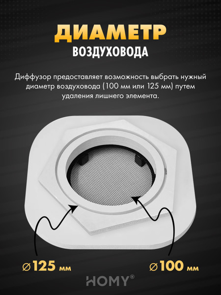 Изображение товара Решетка вентиляционная Homy Air AH100WR