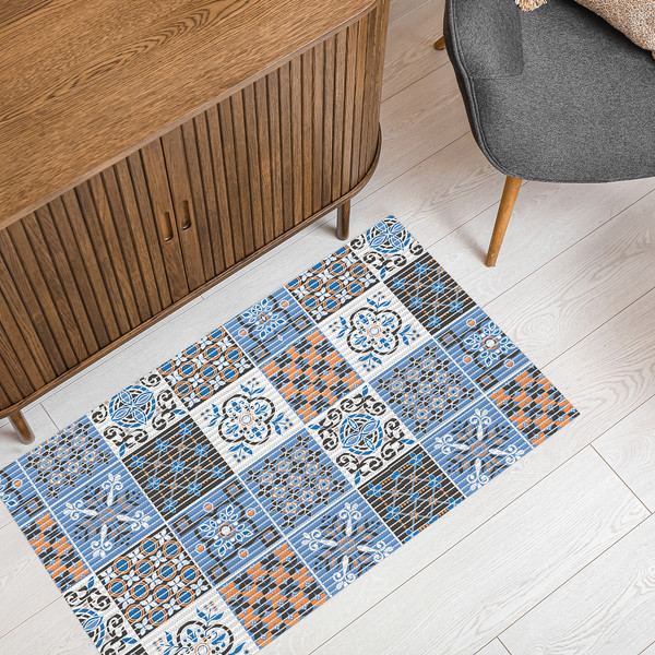 Изображение товара Коврик для ванной Вилина Преображение 7105 225PT-orange-blue (45x32)