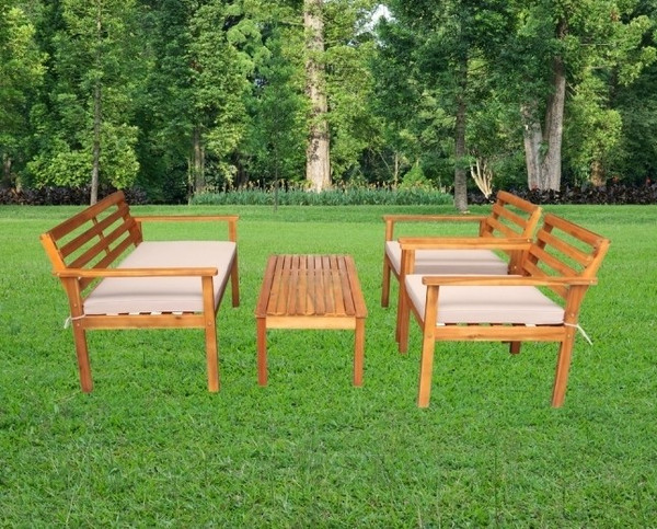 Изображение товара Комплект садовой мебели National Tree Company Из акации / TP6015.0.2 (4 предмета)