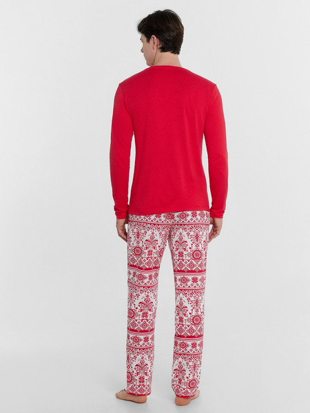 Изображение товара Комплект домашней одежды Mark Formelle 591023 (р.104-94-182/188, красный/новогодний орнамент)