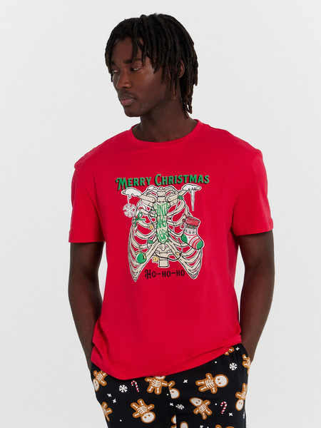 Изображение товара Комплект домашней одежды Mark Formelle 591043 (р.104-94-182/188, красный/пряники-скелеты на черном)