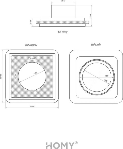 Изображение товара Вентилятор накладной Homy Air AS100BRT