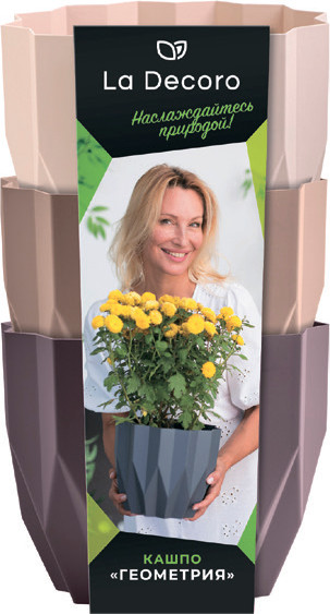 Изображение товара Набор кашпо La Decoro Геометрия / КШ-4301 (пыльная роза/фраппе/пудра)