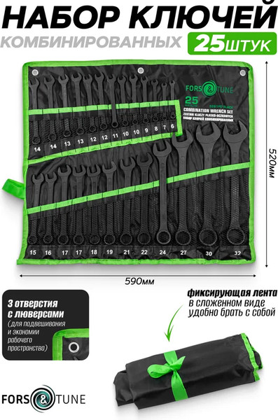 Изображение товара Набор ключей FORSandTUNE 5261PD Black (65059)