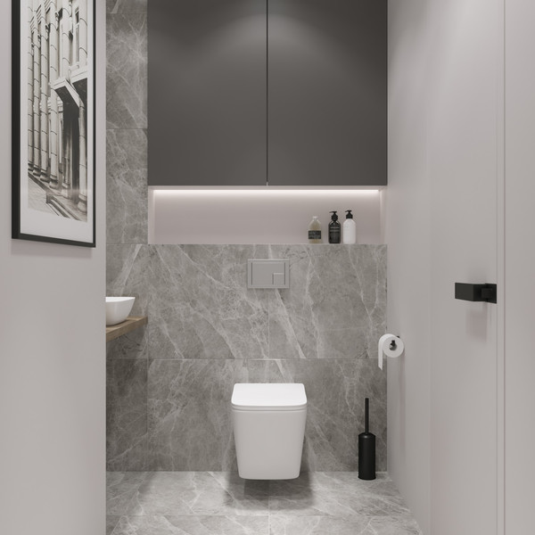 Изображение товара Унитаз подвесной с инсталляцией Lauter Square 214903 + GROHE Solido 38811KF0 + GROHE 37131000 (прямоугольная, черный)