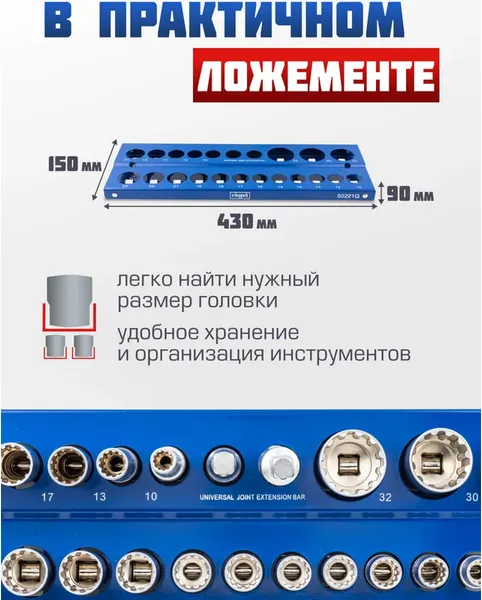 Изображение товара Набор головок слесарных Scheppach Sch-50221Q (60502)