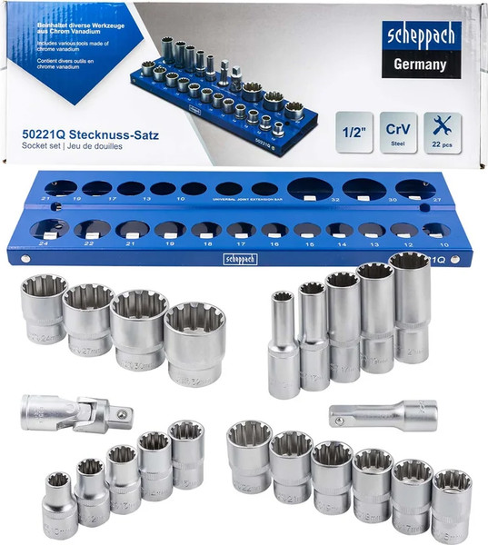 Изображение товара Набор головок слесарных Scheppach Sch-50221Q (60502)