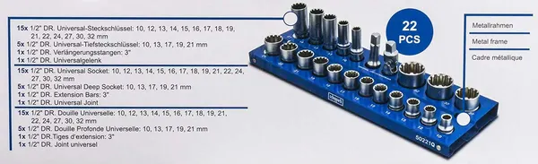 Изображение товара Набор головок слесарных Scheppach Sch-50221Q (60502)