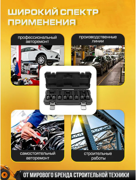 Изображение товара Набор головок слесарных JCB 40811MPB (61062)