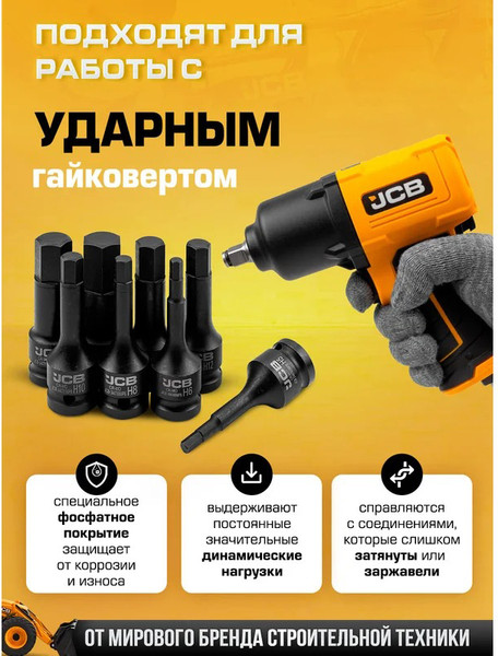 Изображение товара Набор головок слесарных JCB 4087MPB (61063)