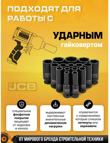 Изображение товара Набор головок слесарных JCB 4167-5MPB (61258)