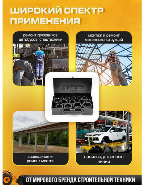 Изображение товара Набор головок слесарных JCB 6141-5MPB (61734)