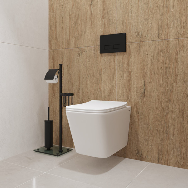 Изображение товара Унитаз подвесной с инсталляцией Lauter Square 214903 + GROHE Rapid SL 38721001 (овальная, хром)