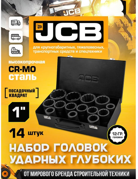 Изображение товара Набор головок слесарных JCB 8152-9MPB (64929)