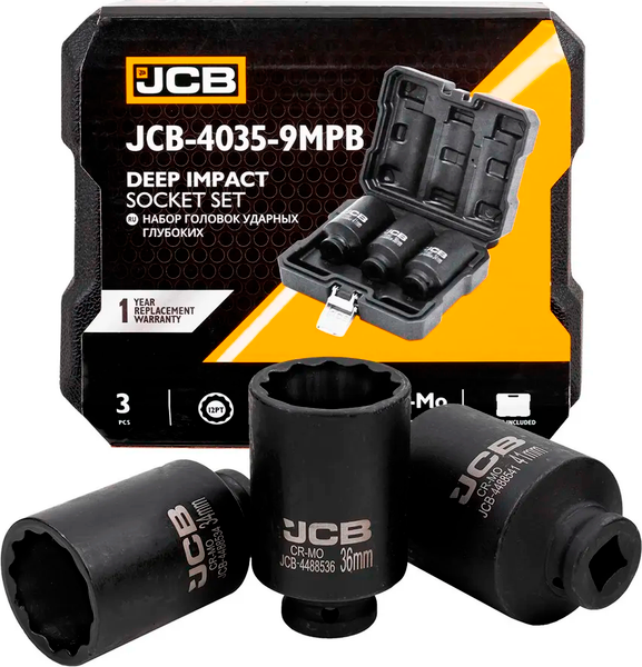 Изображение товара Набор головок слесарных JCB 4035-9MPB (61354)